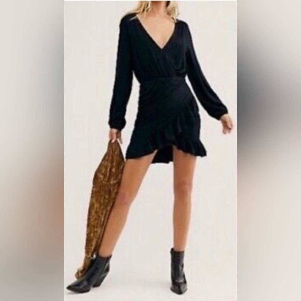 Free People Black  Mini Dress Small